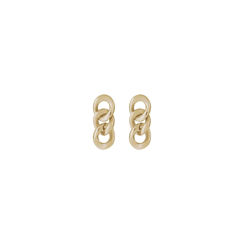 Curb Chain Link Diamond Earrings