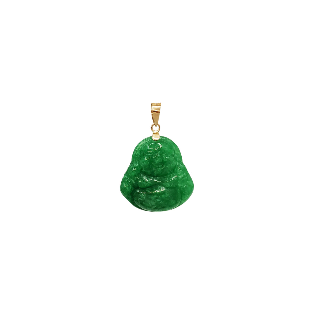 Green Jade Buddha Pendant (14K) – Popular J