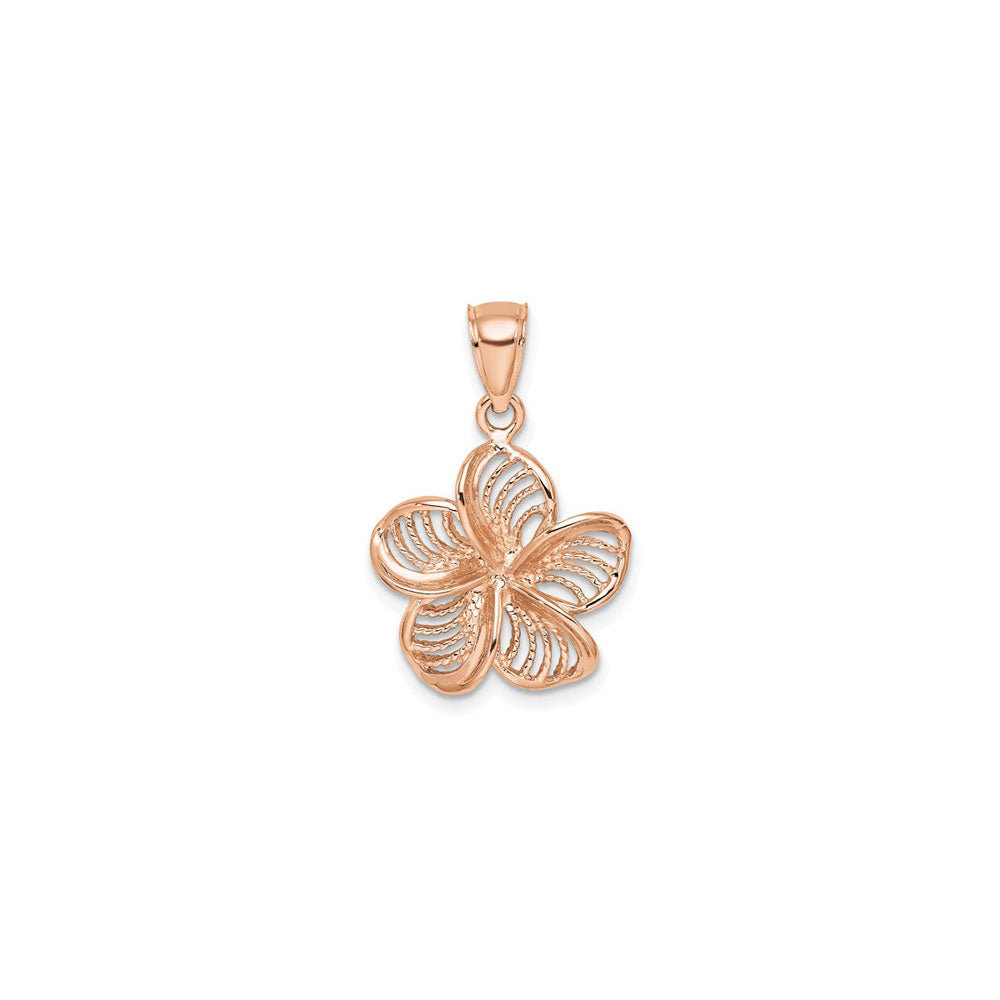 14k sale pink gold plumeria pendant