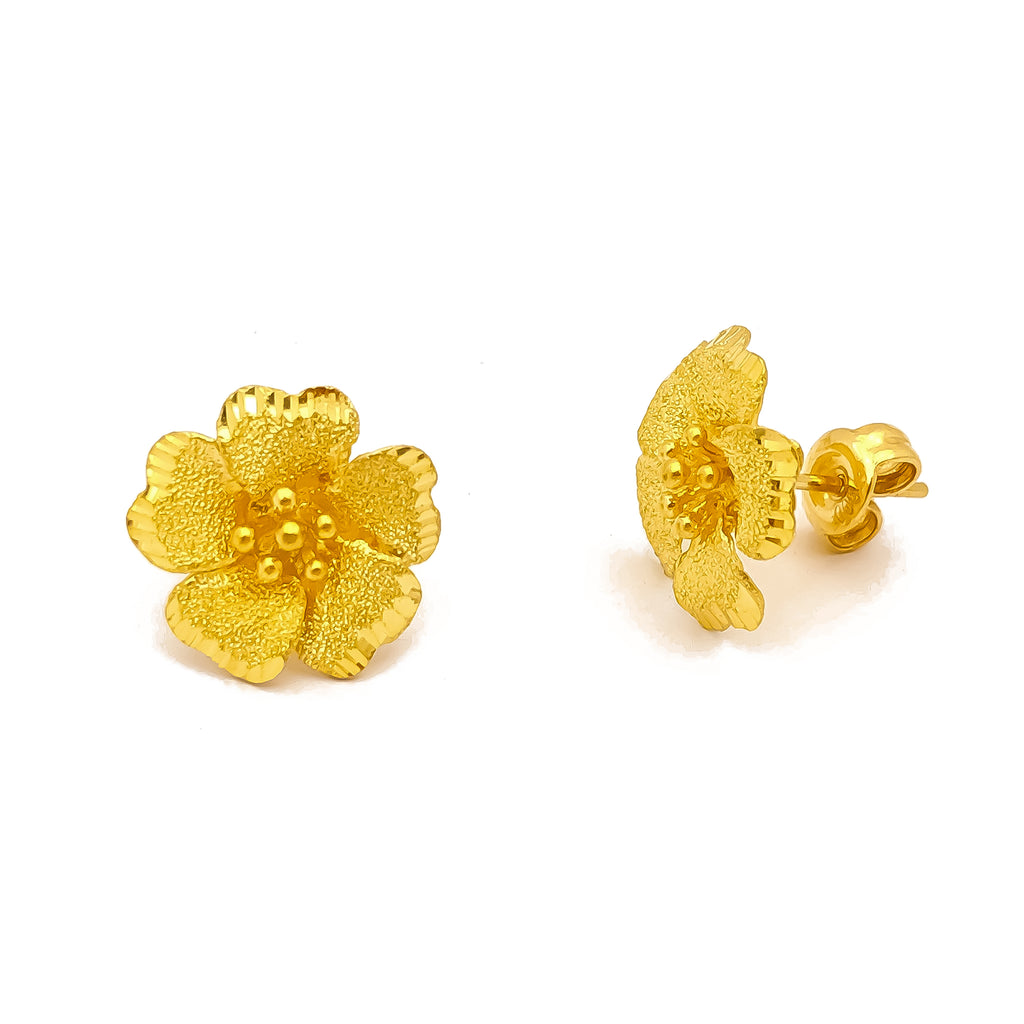Flower Star Blossom Diamond Stud Earrings
