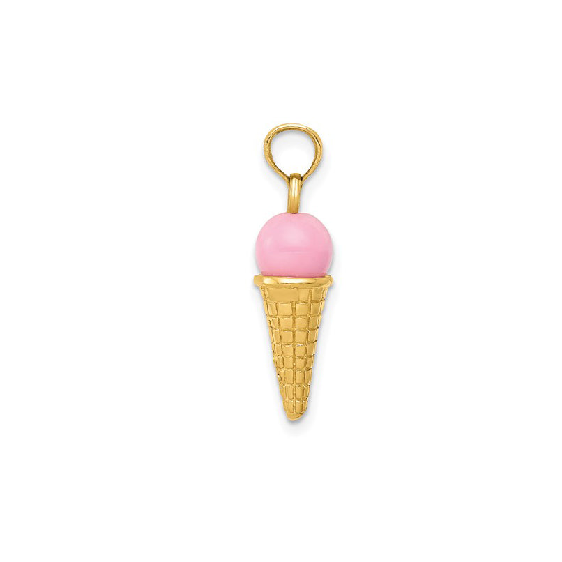 Vanilla Ice Cream Cone 14K Gold Charm