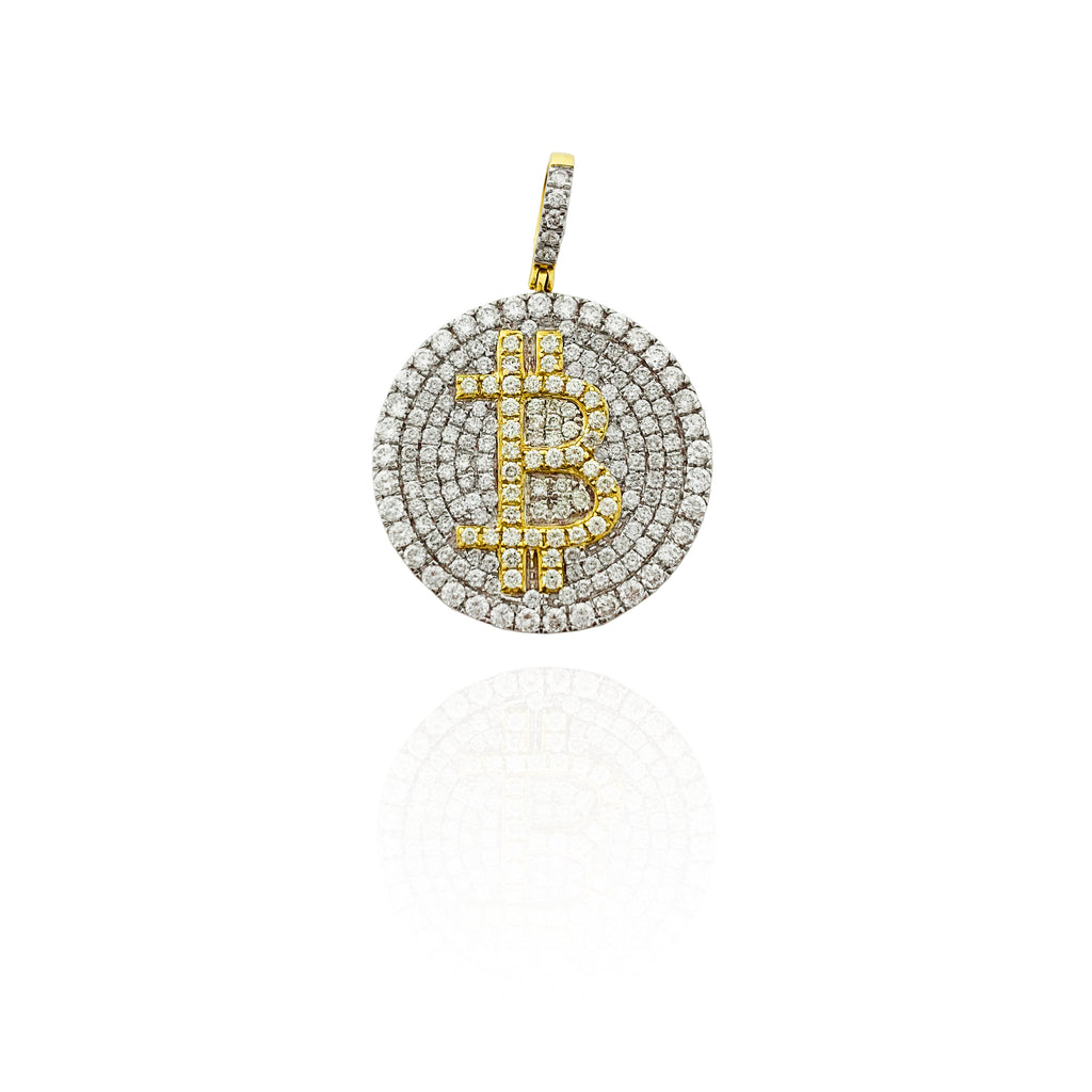 Bitcoin Piece Pendant Fully Iced Out – Fenom & Co.