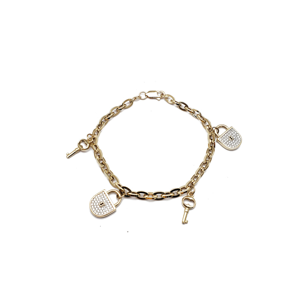 Lock & Key Charm Bracelet