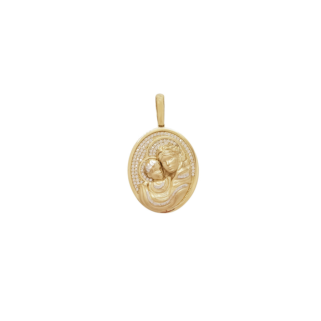 14K Mary good and Child Pendant