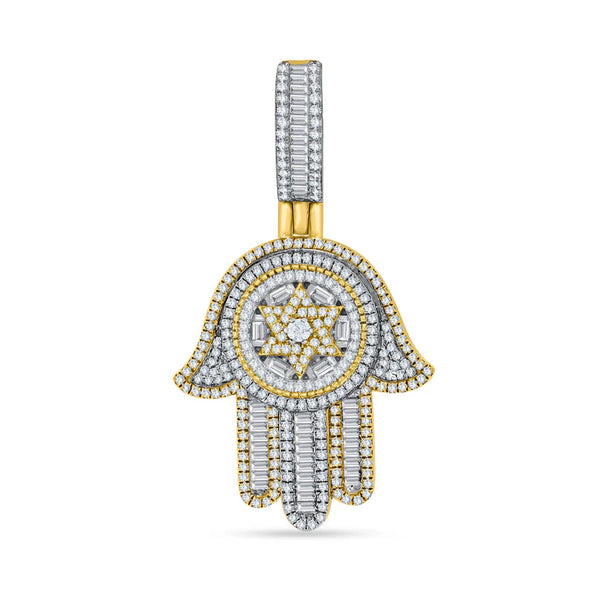 Star Of David Hamsa Hand Pendant (14K)