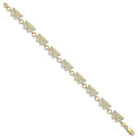 Beaded Butterfly Contour Two-Toned Bracelet (14K)