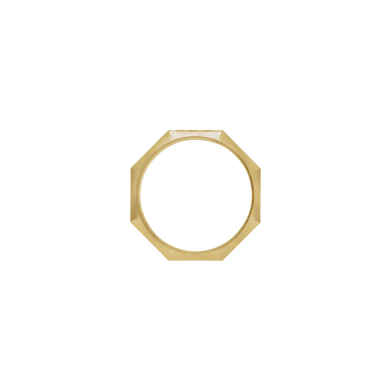 3 mm Octagon Ring (14K) side - Popular Jewelry - New York