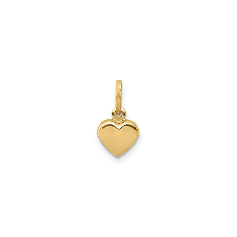 3D Puffed Golden Heart Pendant (14K) front - Popular Jewelry - New York