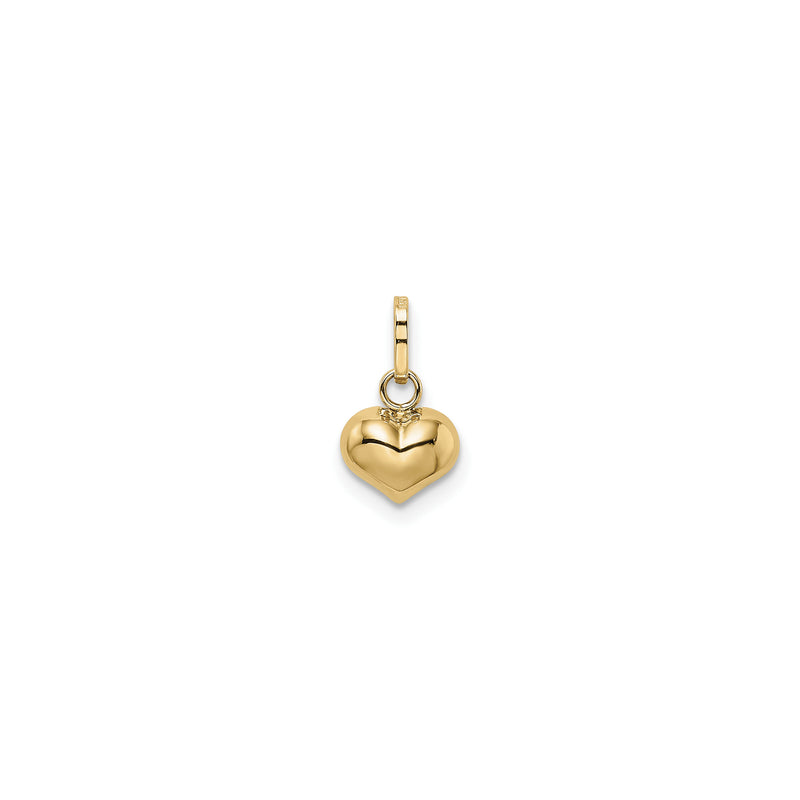 3D Puffed Heart Pendant (14K) back - Popular Jewelry - New York