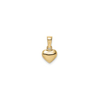 3D Satin and Shiny Puffed Heart Pendant (14K) back - Popular Jewelry - New York