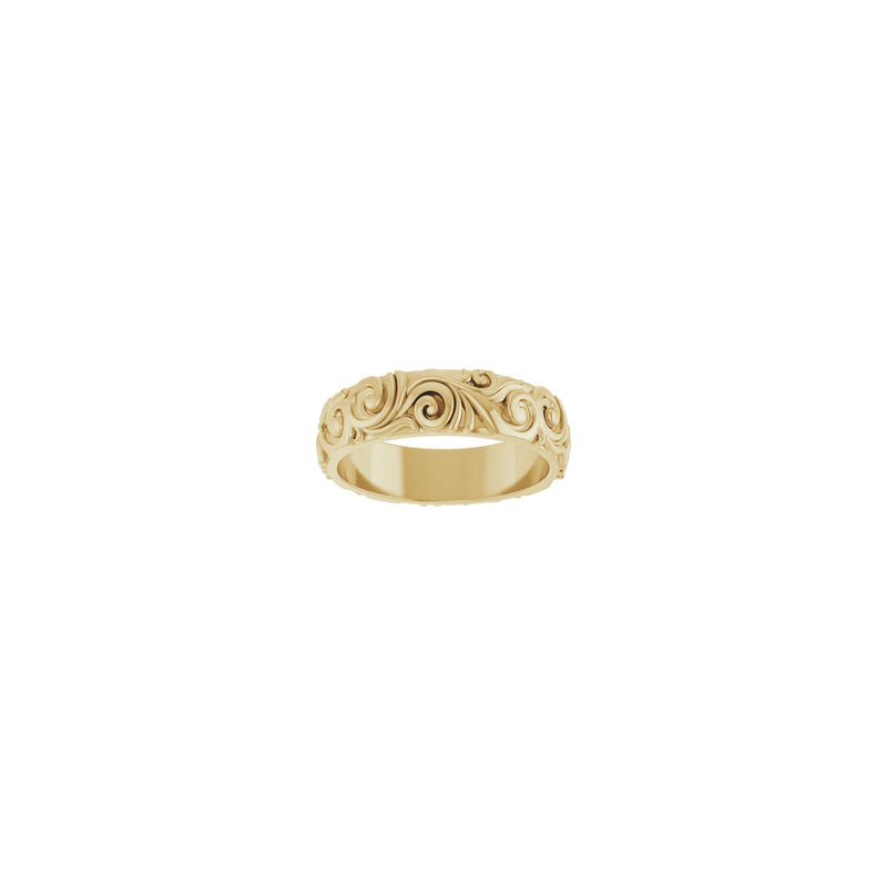 3D Swirls Pattern Ring (14K) main front - Popular Jewelry - New York