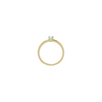 4 mm Round Natural Blue Zircon Solitaire Ring (14K) setting - Popular Jewelry - New York