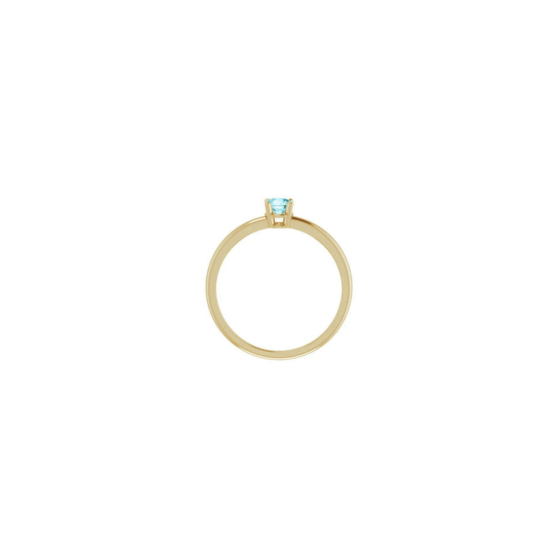 4 mm Round Natural Blue Zircon Solitaire Ring (14K) setting - Popular Jewelry - New York