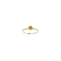 4 mm Round Natural Citrine Solitaire Ring (14K) front - Popular Jewelry - New York