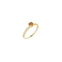 4 mm Round Natural Citrine Solitaire Ring (14K) main - Popular Jewelry - New York