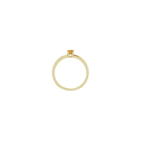 4 mm Round Natural Citrine Solitaire Ring (14K) setting - Popular Jewelry - New York