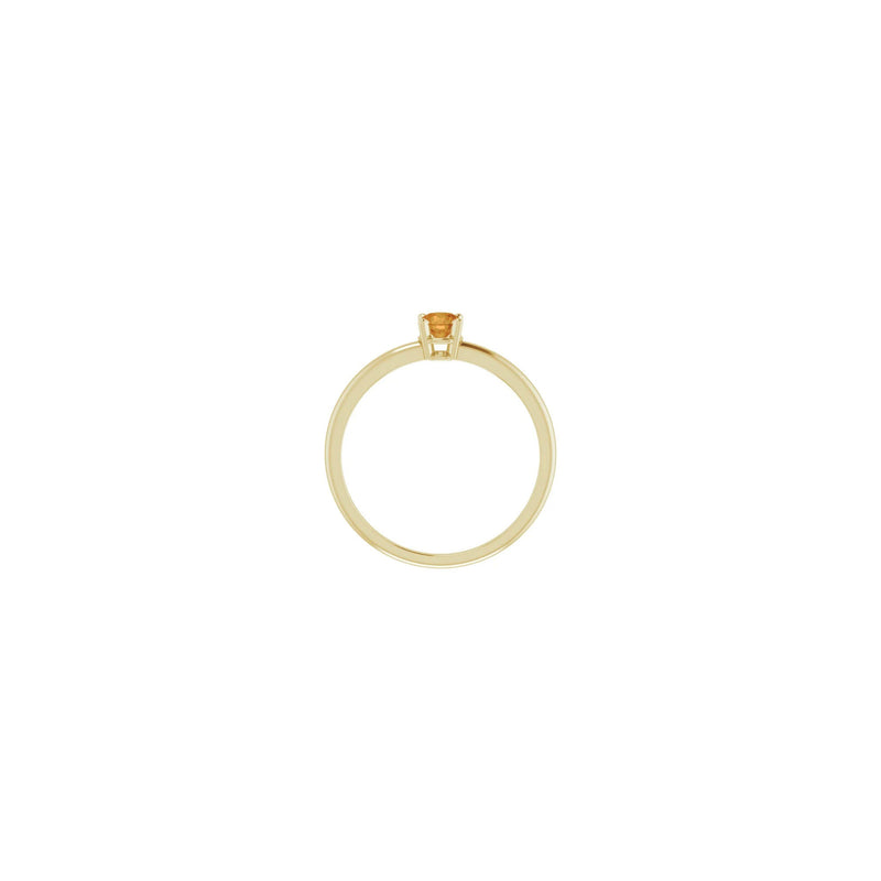 4 mm Round Natural Citrine Solitaire Ring (14K) setting - Popular Jewelry - New York