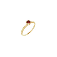 4 mm Round Natural Mozambique Garnet Solitaire Ring (14K) main - Popular Jewelry - New York