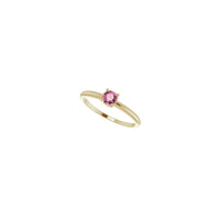 4 mm Round Natural Pink Tourmaline Solitaire Ring (14K) diagonal - Popular Jewelry - New York