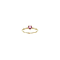 4 mm Round Natural Pink Tourmaline Solitaire Ring (14K) front - Popular Jewelry - New York