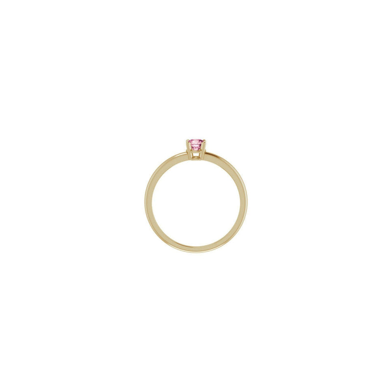 4 mm Round Natural Pink Tourmaline Solitaire Ring (14K) setting - Popular Jewelry - New York