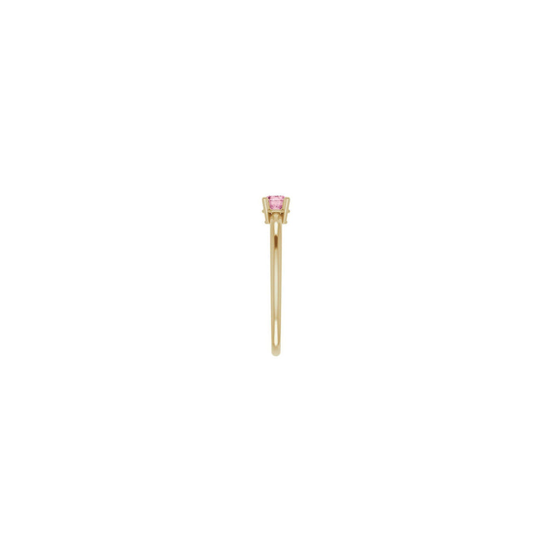 4 mm Round Natural Pink Tourmaline Solitaire Ring (14K) side - Popular Jewelry - New York