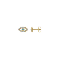 Blue Zircon and White Sapphire Evil Eye Stud Earrings (14K) main - Popular Jewelry- New York