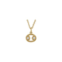 Cancer Zodiac Sign Diamond Necklace (14K) front - Popular Jewelry - New York