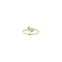 Crescent Moon with Natural Round Diamond Ring (14K) front  - Popular Jewelry - New York