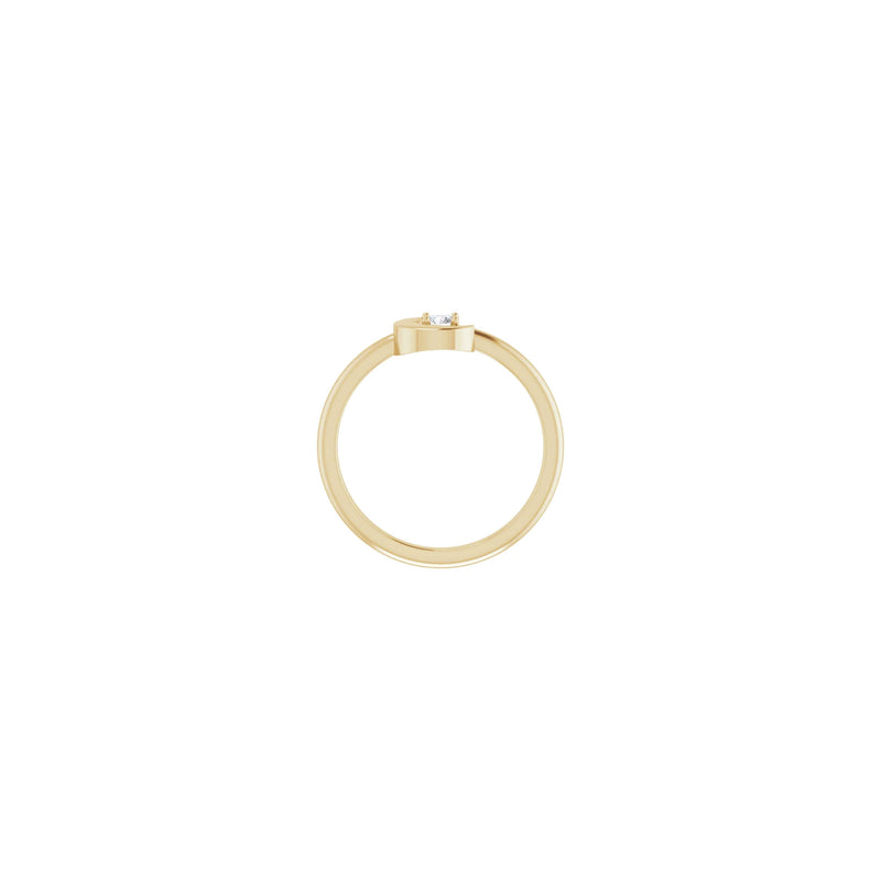 Crescent Moon with Natural Round Diamond Ring (14K) setting - Popular Jewelry - New York