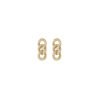 Curb Chain Link Earrings (14K) front - Popular Jewelry - New York