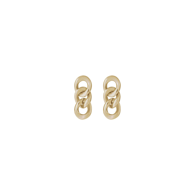 Curb Chain Link Earrings (14K) front - Popular Jewelry - New York