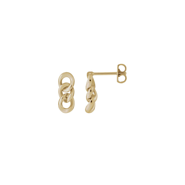 Curb Chain Link Earrings (14K) main - Popular Jewelry - New York