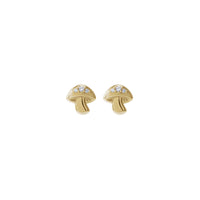 Diamond-Dot Mushroom Stud Earrings (14K) front - Popular Jewelry - New York