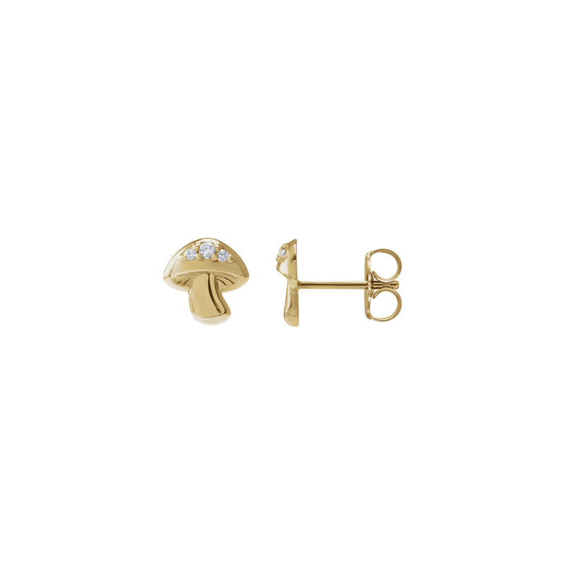 Diamond-Dot Mushroom Stud Earrings (14K) main - Popular Jewelry - New York