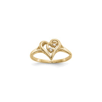 Doble Diamond Heart Outline Ring (14K) diagonal - Popular Jewelry - New York