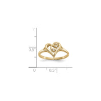 Doble Diamond Heart Outline Ring (14K) scale - Popular Jewelry - New York