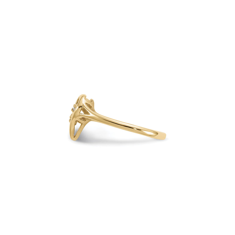 Doble Diamond Heart Outline Ring (14K) side - Popular Jewelry - New York