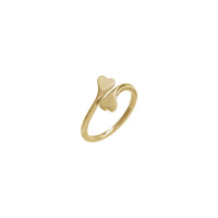 Double Heart Bypass Ring (14K) front - Popular Jewelry - New York