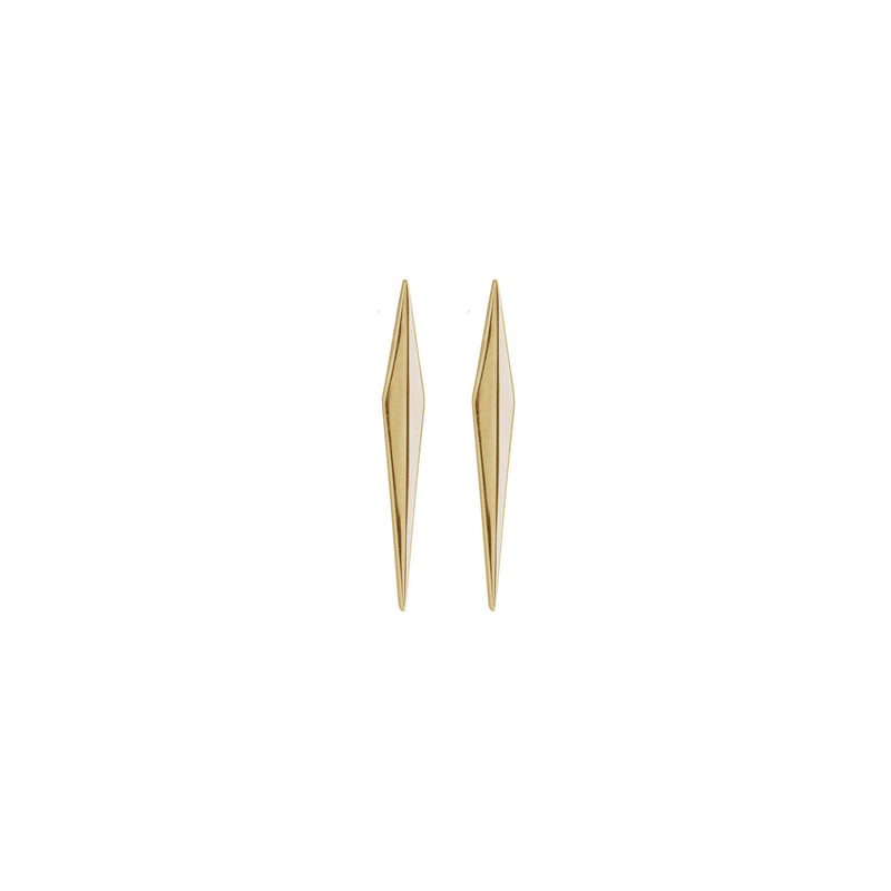 Elongated Rhombus Drop Earrings (14K) front - Popular Jewelry - New York