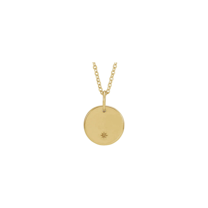 Engravable Round Starburst Medal Necklace (14K) front - Popular Jewelry - New York