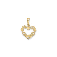 Floral Bordered Heart Outline Pendant (14K) back - Popular Jewelry - New York