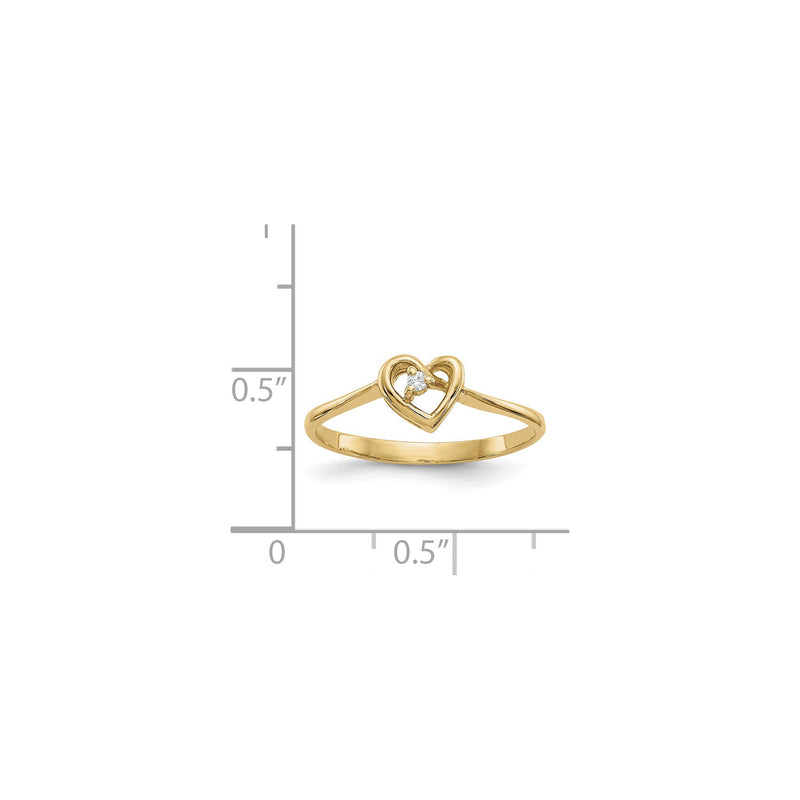 Heart Outline Diamond Ring (14K) scale - Popular Jewelry - New York