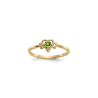 Heart Outlined August Birthstone Peridot Ring (14K) diagonal - Popular Jewelry - New York