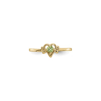 Heart Outlined August Birthstone Peridot Ring (14K) front - Popular Jewelry - New York