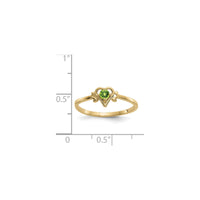 Heart Outlined August Birthstone Peridot Ring (14K) scale - Popular Jewelry - New York