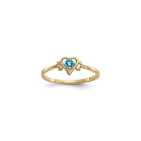 Heart Outlined December Birthstone Blue Zircon Ring (14K) main - Popular Jewelry - New York