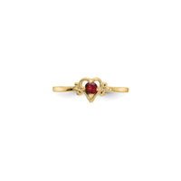 Heart Outlined January Birthstone Garnet Ring (14K) front - Popular Jewelry - New York