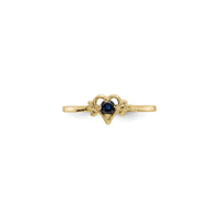 Heart Outlined September Birthstone Blue Sapphire Ring (14K) front - Popular Jewelry - New York