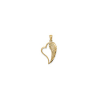 Heart with Angel Wing Pendant (14K) front - Popular Jewelry - New York